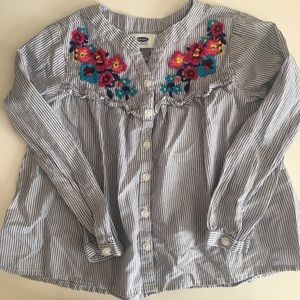 Old Navy embroidered floral swing top 5T girl